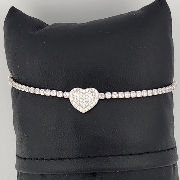 Elegant Silver Heart Bracelet Stamped 925